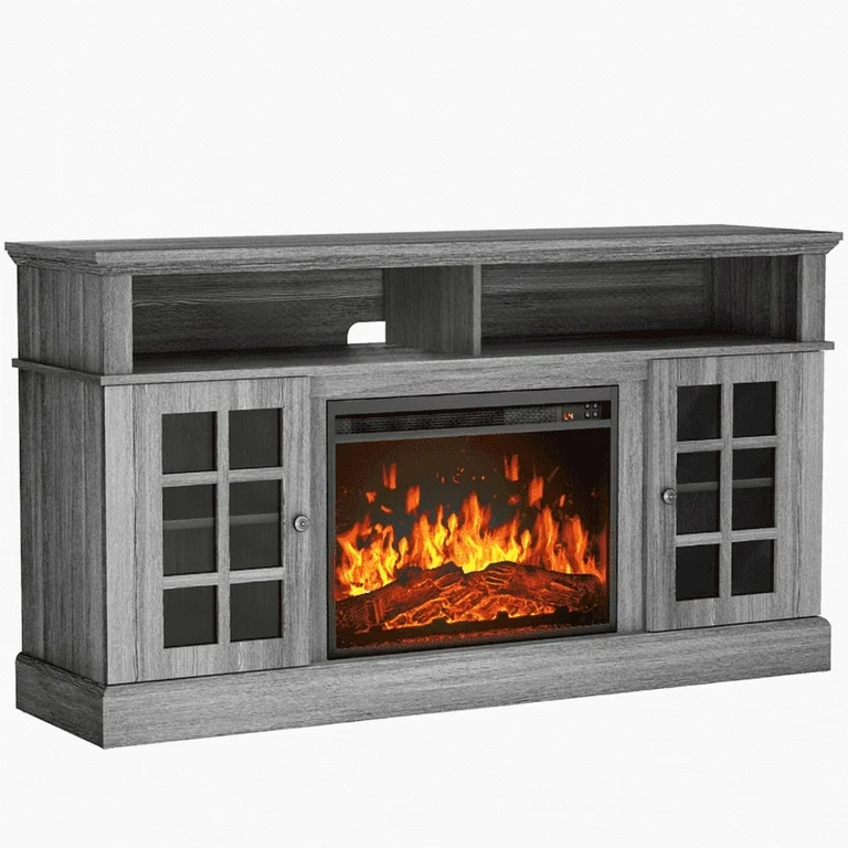 CHITOOMA 1400W Electric Fireplace TV Stand TV Console with 23″ Fireplace for up to 75 inch TVs ... | Walmart (US)