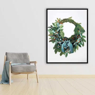 Christmas Wreath - Holidays Livingroom Framed Canvas Decor | Wayfair North America