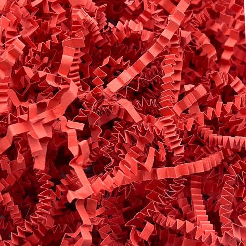 Corlcol 200g(7oz) Crinkle Paper Filler for Gift Baskets Gift Box Paper Shreds for Birthday, Weddings,Valentine's Day, Christmas (Red) | Amazon (US)
