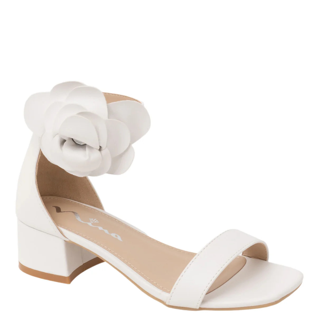 Girls Mona White Heel Sandal | Nina Shoes | Nina Shoes