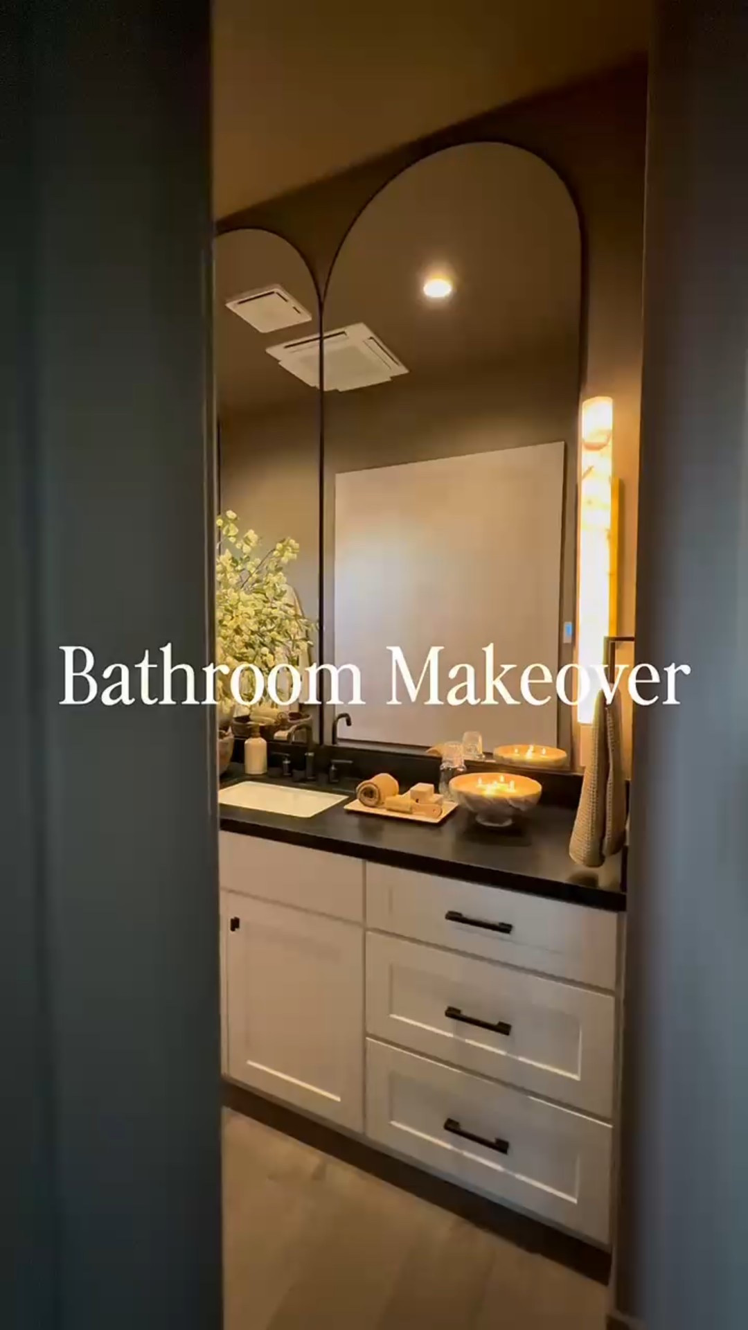 No renovation yet, just doing the best I can, and wow, oversized mirrors really changed this bathroom. Simple updates, big impact. It feels so much prettier and more spa-like in person 🤍

Bathroom makeover 
Neutral Bathroom 
Large bathroom mirrors 
Alabaster wall sconces 
Waffle towels 
Bathroom decor 
Bathroom decor tips 


#LTKHome #LTKFindsUnder100 #LTKFindsUnder50