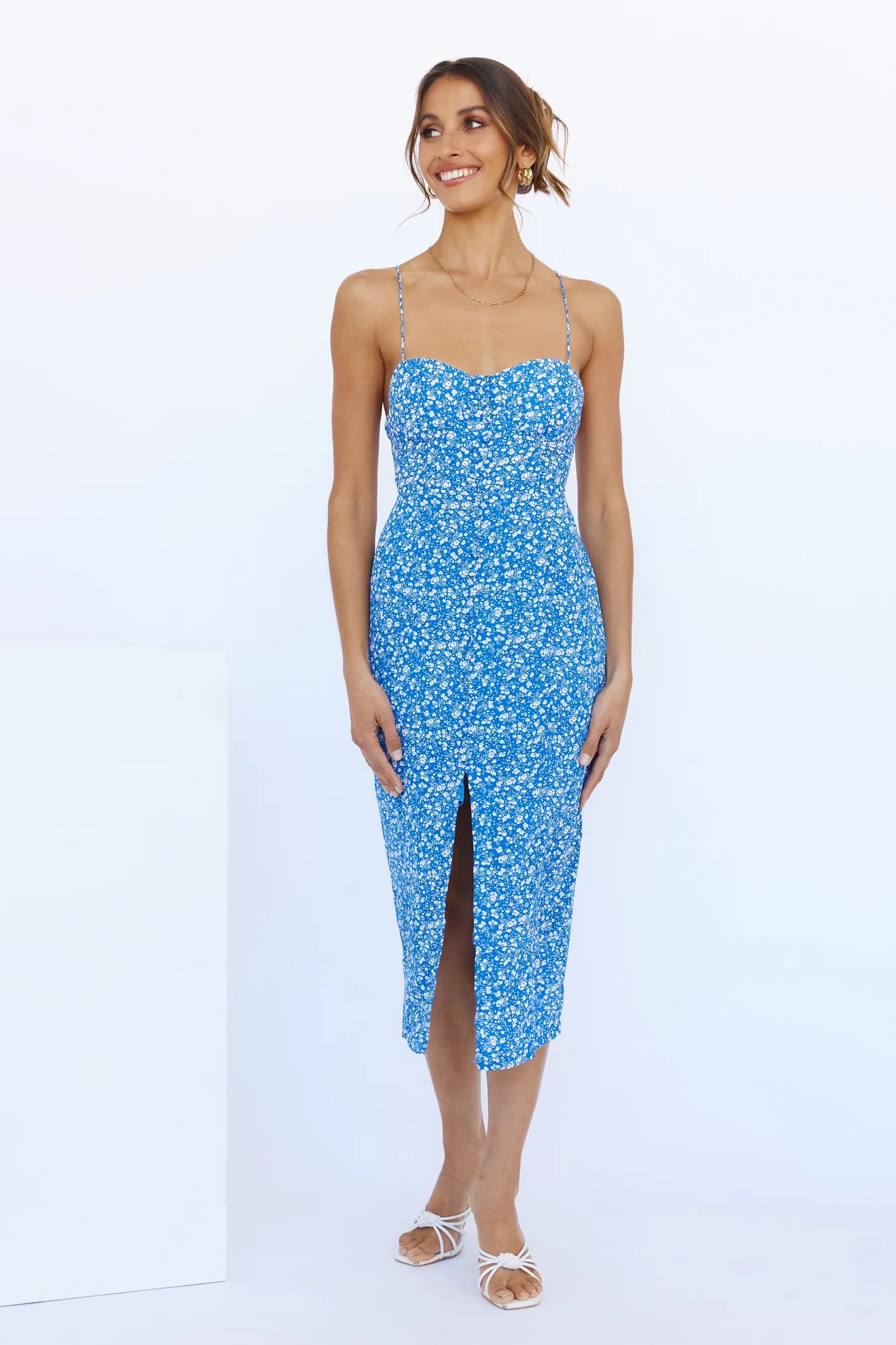 Summer Sweetness Midi Dress Blue | Hello Molly