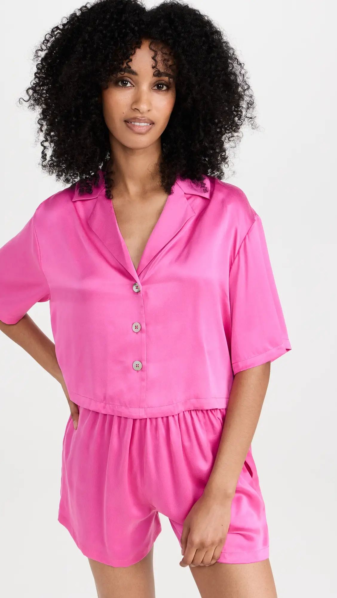 Lunya Washable Silk Button Up Shorts Set | Shopbop | Shopbop