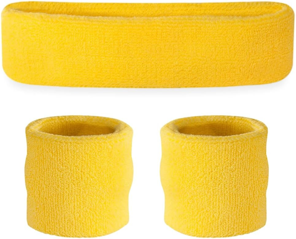 Suddora Sweatbands Set, Moisture Wicking 2 Wristbands and 1 Headband, Breathable Terry Cloth Athl... | Amazon (US)