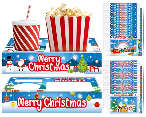 32Pcs Christmas Party Supplies Movie Night Paper Snacks Boxes Xmas Movie Theater Snack Tray Party... | Amazon (US)