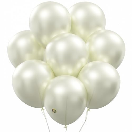 AFTERLOON® Biodegradable Balloons Pearlized White 12 Inch Pearl Color 100 Pack, Pearlescent Thickened Extra Strong Latex Helium Float, for Baby Shower Gender Reveal Wedding Birthday Party Decorations | Amazon (US)