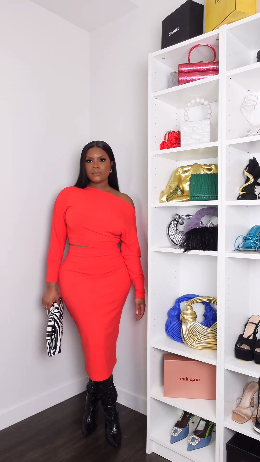 Red two piece set, two piece set, black boots, zebra print purse, zebra purse, red set, Valentine’s Day outfit, red outfit, red skirt, off the shoulder top 

#LTKstyletip #LTKfindsunder50 #LTKSeasonal