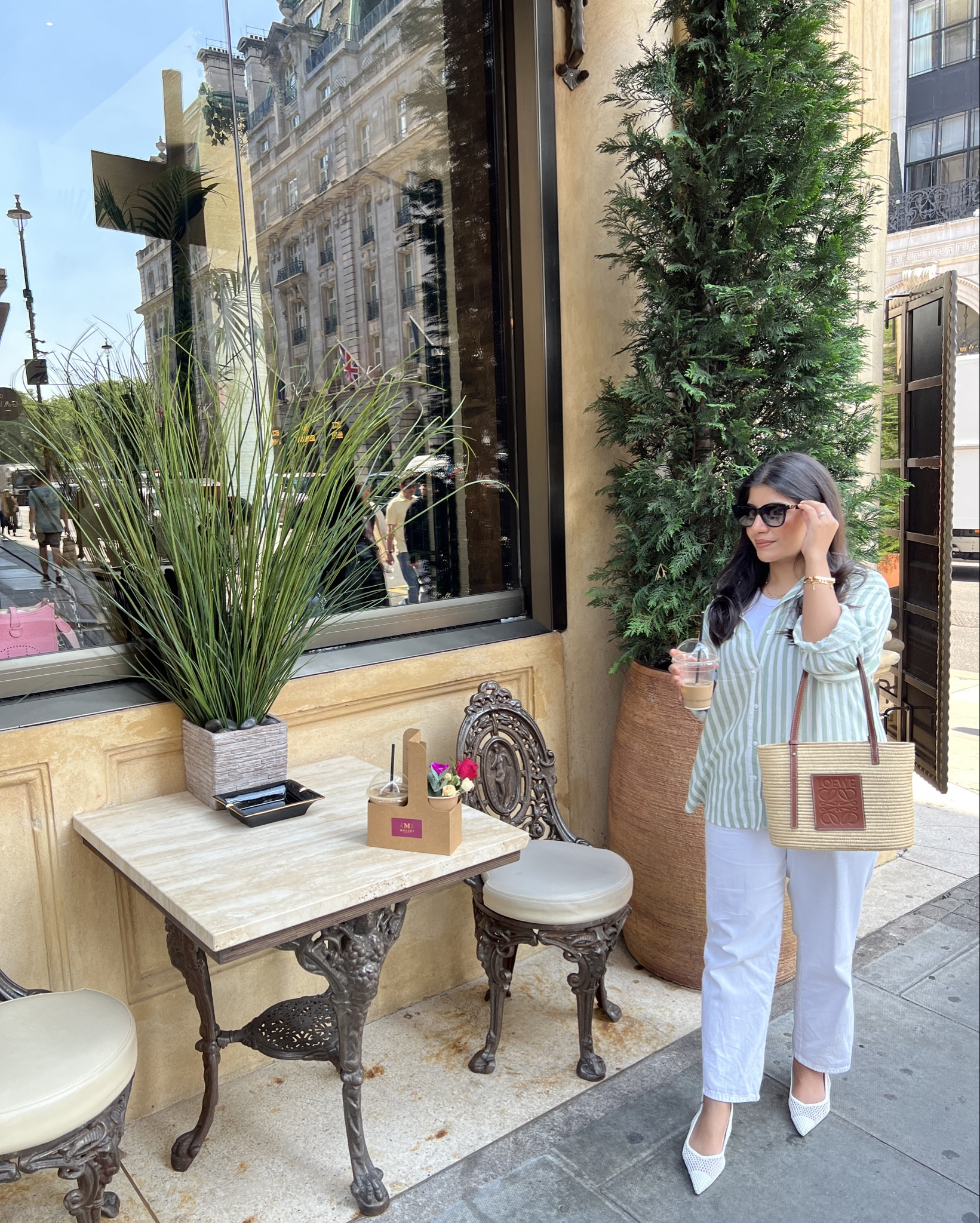 perfect sage green stripe linen shirt 

- I wear size S 
* trousers are from Turkey 

spring outfit, linen outfit, petite fashion, oversized shirt, stripe shirt, white trousers 

#LTKshoecrush #LTKfindsunder50 #LTKSeasonal