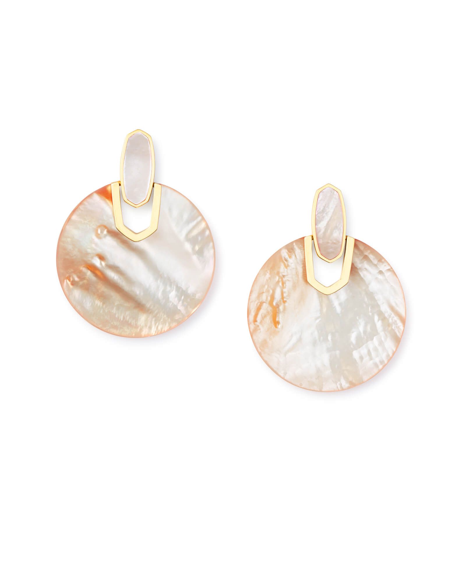 Didi Gold Statement Earrings in Peach Pearl | Kendra Scott
