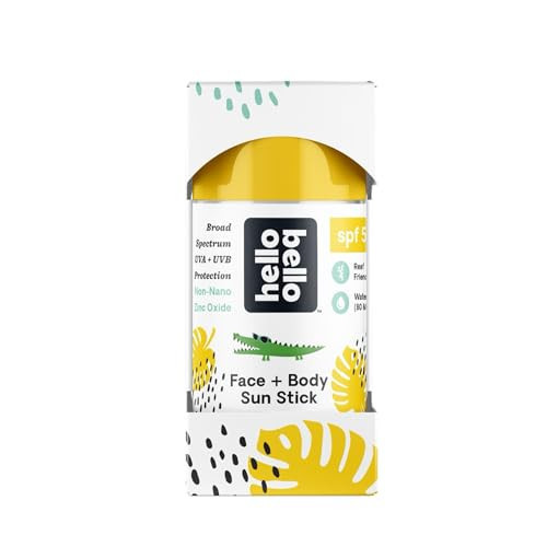 Hello Bello Mineral SPF 50 Face & Body Sunscreen Stick, Water Resistant and Reef Friendly Roll On Sun Protection, 1oz | Amazon (US)