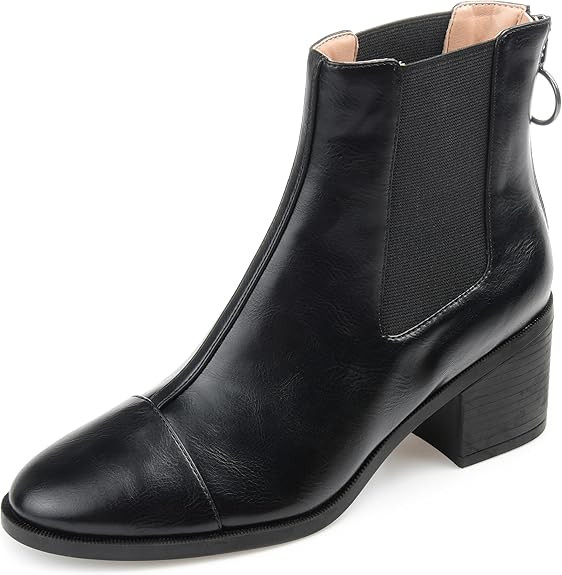 Journee Womens Nigella Tru Comfort Foam Back Heel Zip Stacked Heel Booties | Amazon (US)