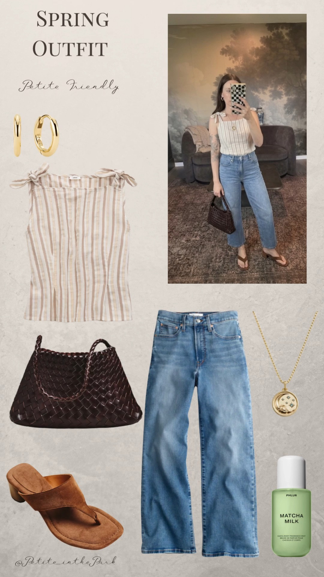Spring petite outfit  

Spring outfit, spring trends, casual spring outfit, petite spring outfit, spring fashion, spring style, petite style, petite spring style, casual petite outfit, minimal outfit, minimal spring outfit, linen top, striped top, high waisted pants , petite pants, wide leg pants, jeans, heels, suede heels, brown heels, shoulder bag, leather bag, brown bag, brown purse, gold earrings, gold hoop earrings, gold necklace, minimal jewelry  #casualoutfit #petiteoutifts #springoutfits #springoutfit2026 #springtrends

#LTKxMadewell #LTKSeasonal #LTKPetite