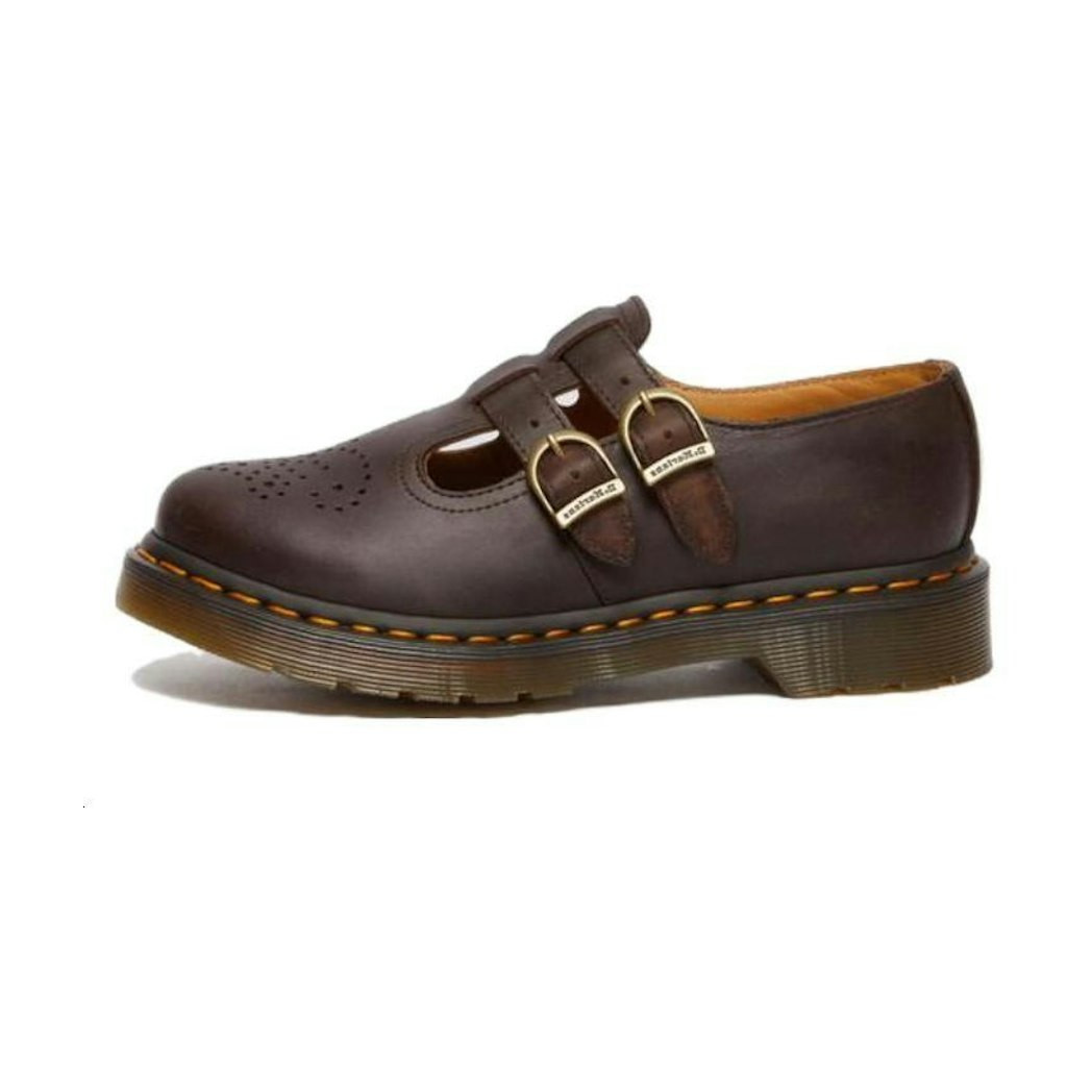 (W) Dr. Martens 8065 Crazy Horse Leather Mary Jane Shoes 'Dark Brown' US 8W | Novelship
