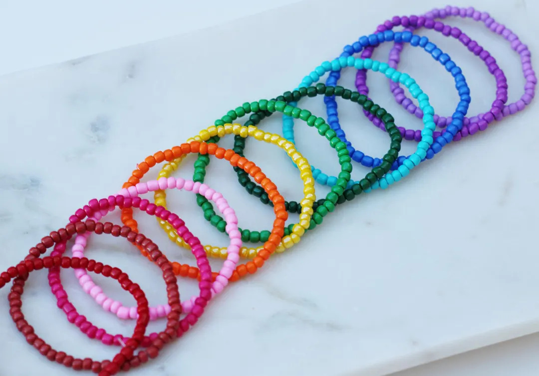 Seed Bead Stacking Bracelets | Seed Bead Stretch Bracelet | Stackable Seed Bead Bracelets | Minim... | Etsy (US)