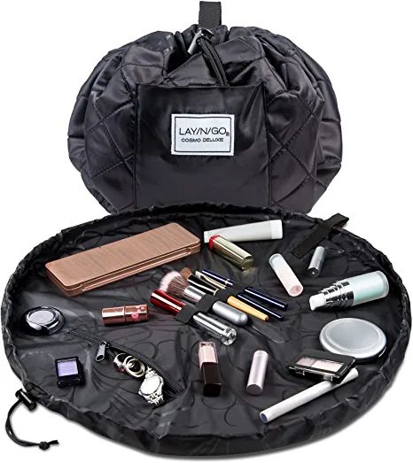 Lay-n-Go Cosmo Deluxe Drawstring Cosmetic & Makeup Bag Organizer, Toiletry Bag for Travel, Gifts,... | Amazon (US)