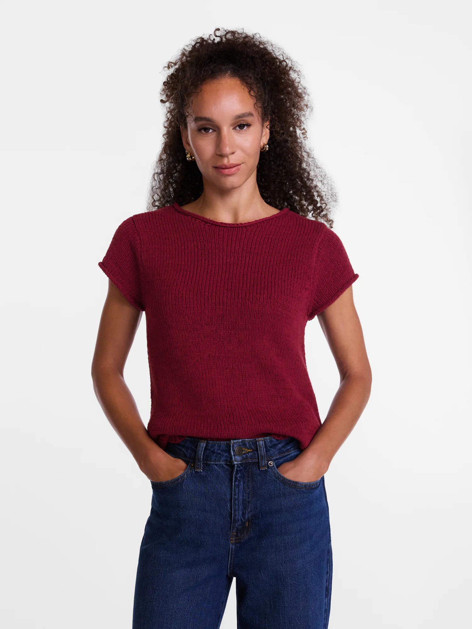 Scenario Women's Plus Short Sleeve Rollneck Pullover Sweater, Sizes 1X-4X | Walmart (US)