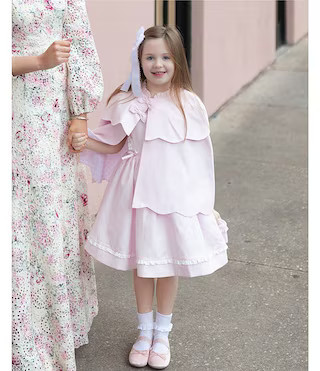 x The Broke Brooke Little Girls 2T-6X Kennedy Pique Pinafore Embroidered Dress | Dillard's