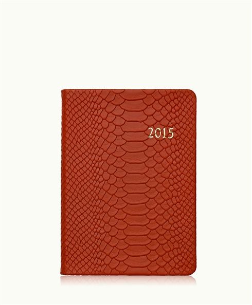 2015 Notebook Orange Embossed Python Leather | GiGi New York