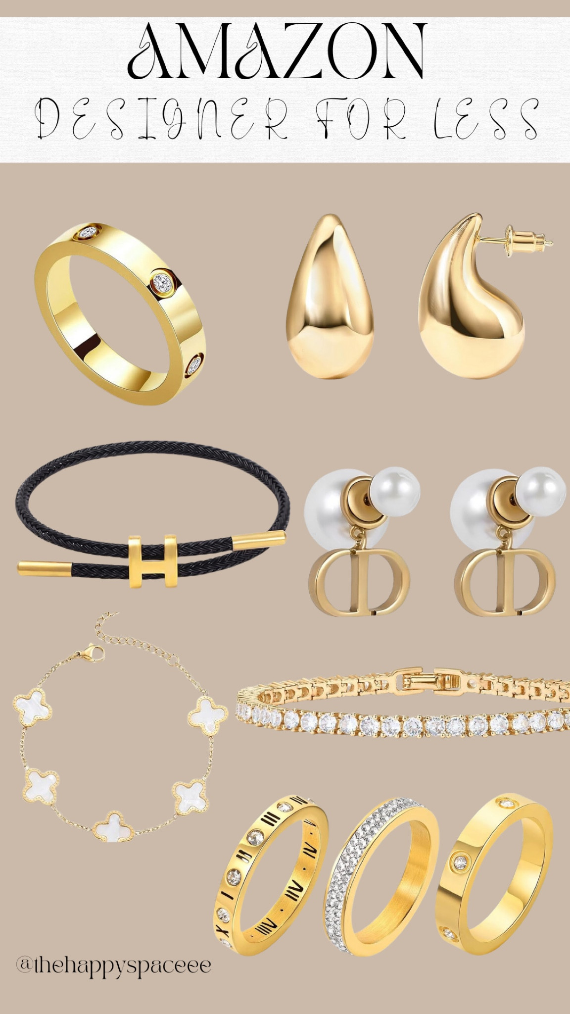 Amazon designer for less! Affordable designer pieces (or dupes) that are going to elevate your jewelry collection #jewelry #amazonfinds #amazonmusthaves #affordablefashion #affordabledesigner #luxury #designer 

#LTKFindsUnder50 #LTKFindsUnder100 #LTKStyleTip