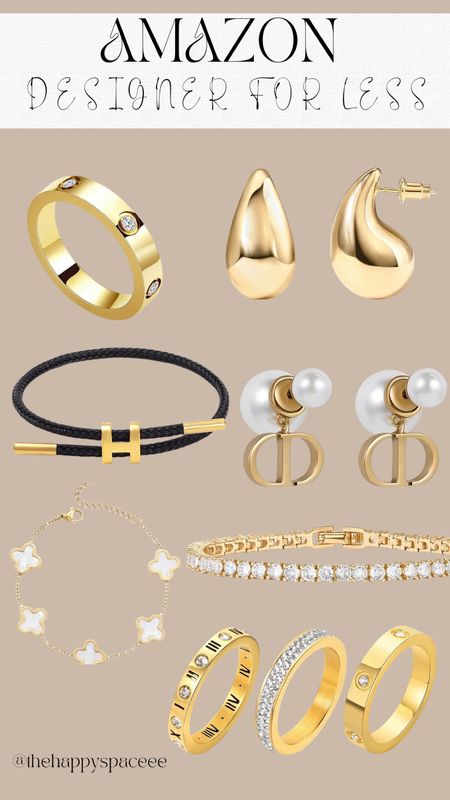 Amazon designer for less! Affordable designer pieces (or dupes) that are going to elevate your jewelry collection #jewelry #amazonfinds #amazonmusthaves #affordablefashion #affordabledesigner #luxury #designer 

#LTKFindsUnder50 #LTKFindsUnder100 #LTKStyleTip