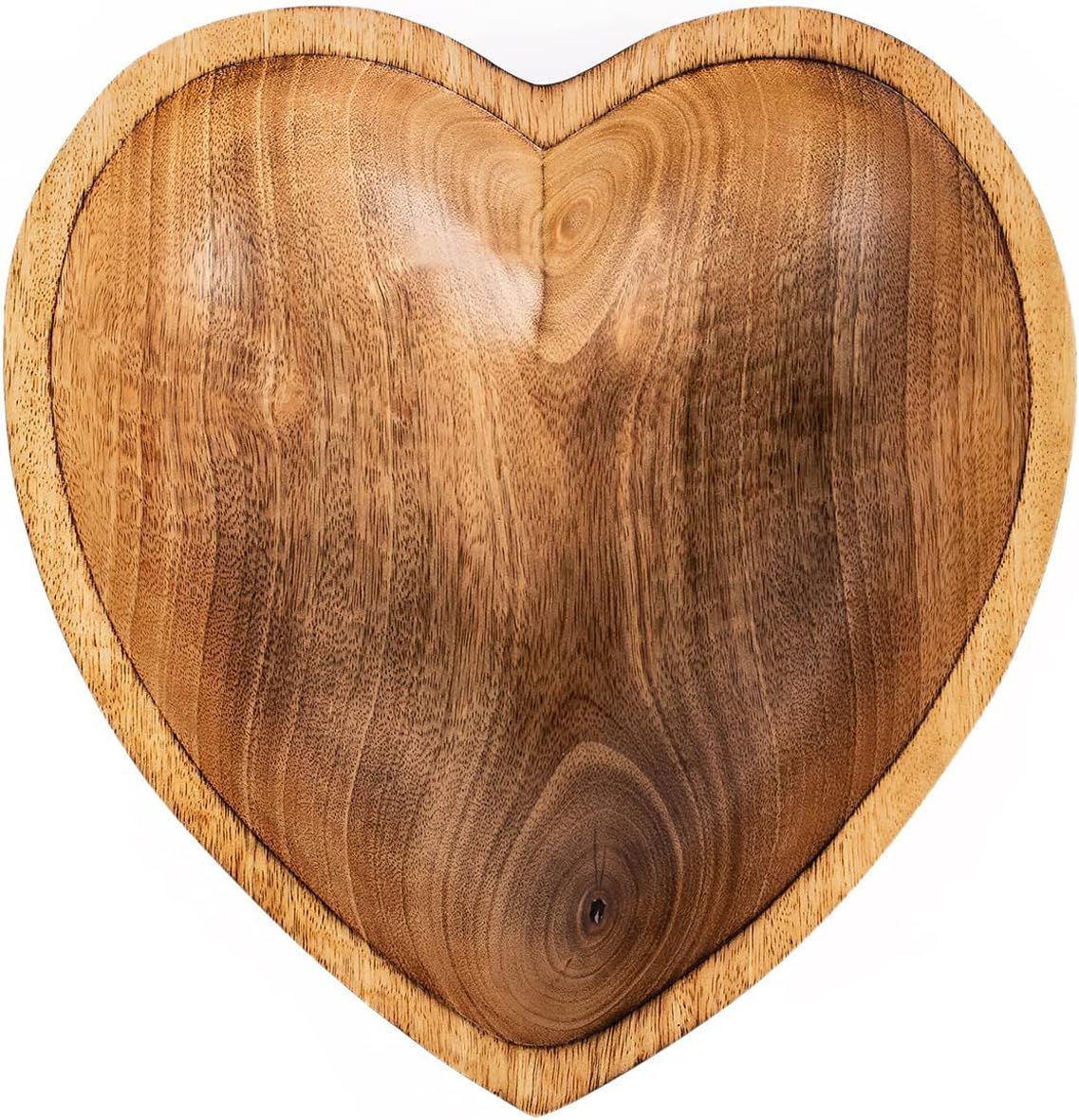 WitnyStore 10" Heart Shaped Bowl - Functional and Collectible Bowl - Handcrafted Wooden Bowl for ... | Amazon (US)