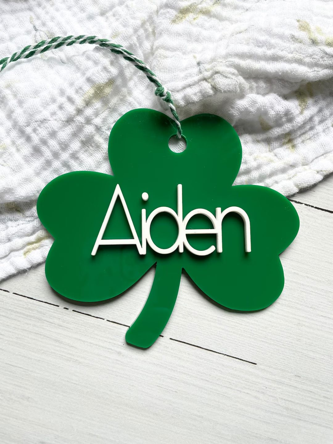 St. Patrick's Day Four Leaf Clover Shamrock Acrylic Gift Tag | Etsy (US)