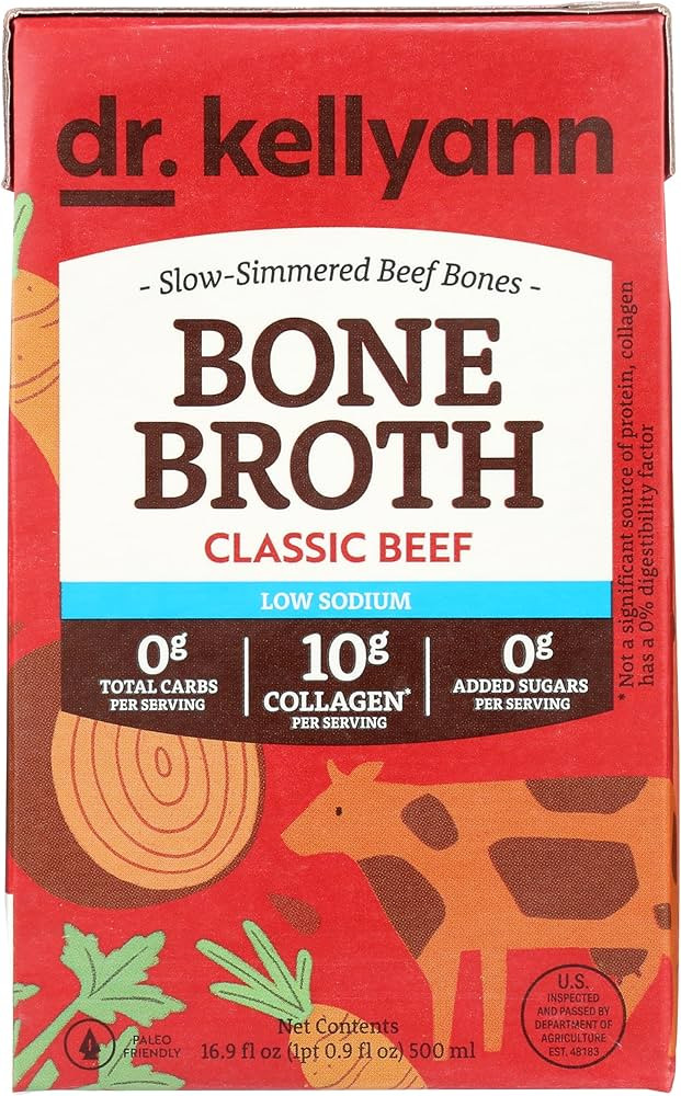 Dr. Kellyann Low Sodium Classic Beef Bone Broth, 16.9 FZ | Amazon (US)