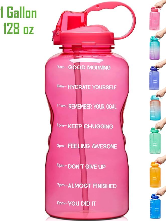 Venture Pal Large 1 Gallon/128 OZ (When Full) Motivational BPA Free Leakproof Water Bottle with S... | Amazon (US)