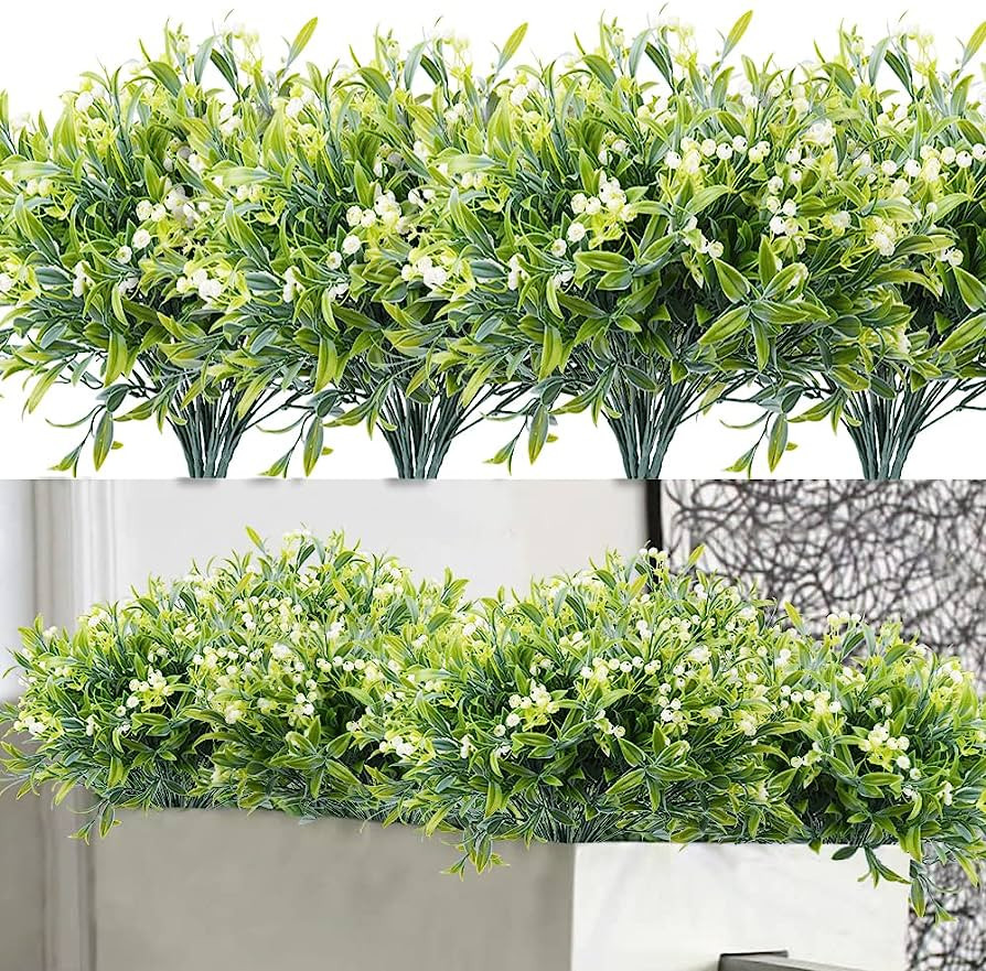 HANDIC Artificial Flowers for Outdoor 8pcs Plastic Flower Plants Fake Flowers UV Resistant Faux F... | Amazon (US)