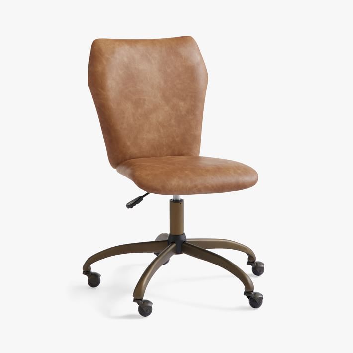 GREENGUARD Gold Certified  Vegan Leather Caramel Airgo Desk Chair | Pottery Barn Teen
