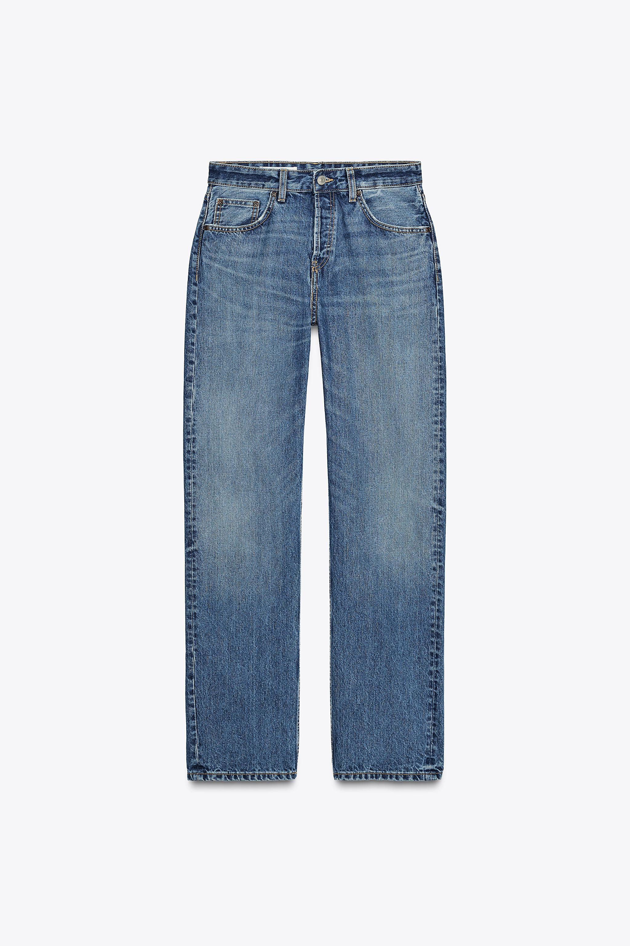 TRF STRAIGHT-LEG MID-RISE JEANS | Zara UK