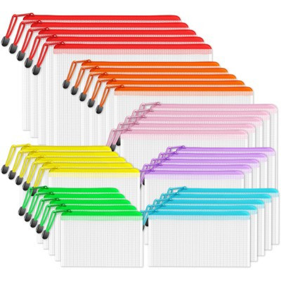 Narwey Multisize Plastic Zipper Pouches (7 Colors, 35 Packs), Puzzles & Games Organizing Storage | Target