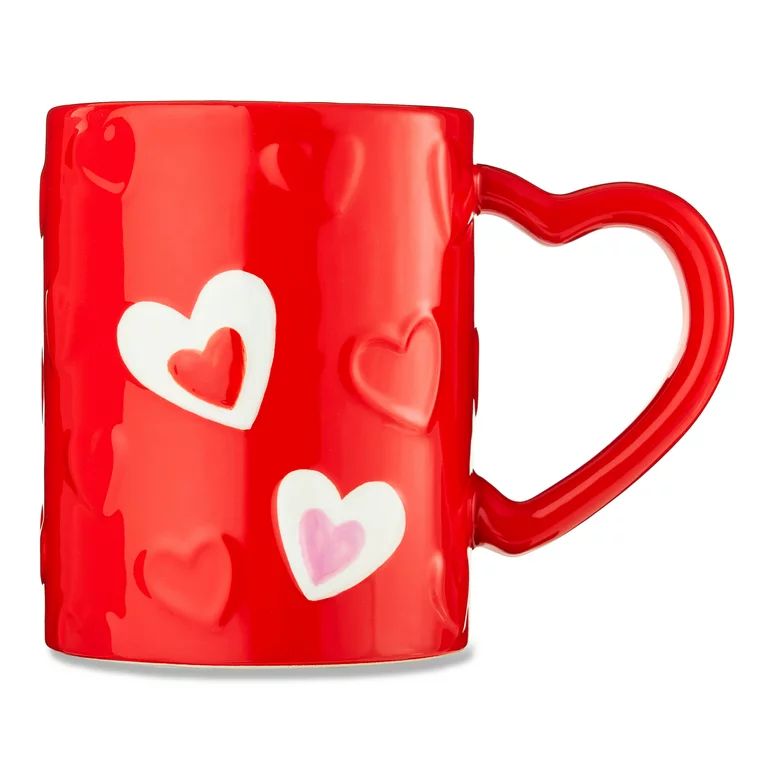 Way to Celebrate Valentine’s Day Red Embossed Earthenware Coffee Mug | Walmart (US)