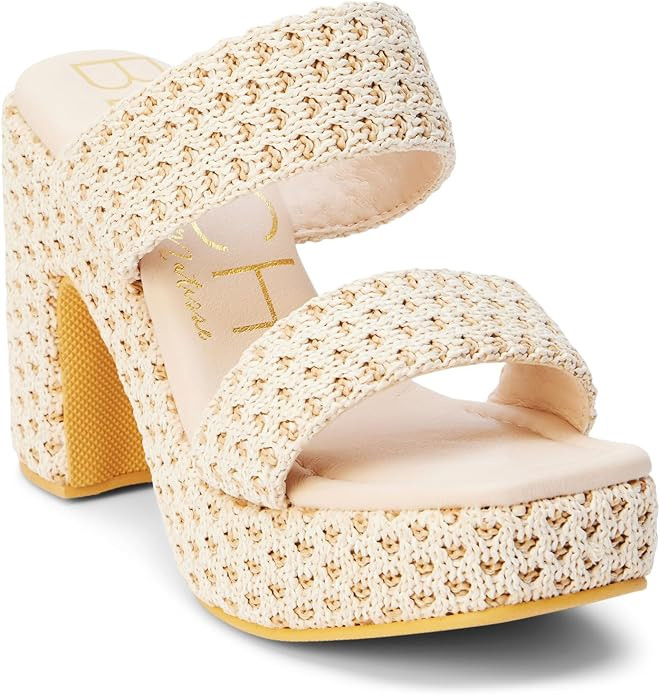 BEACH by Matisse Womens Gem Platform Block Casual Sandals Casual High Heel 3" & Up - Beige | Amazon (US)