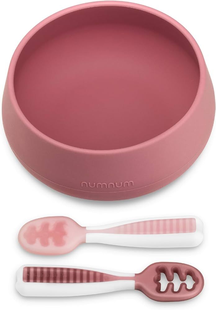NumNum Pre-Spoon GOOtensils + Suction Bowl Self Feeding Set for Babies & Toddlers | Baby Spoon Se... | Amazon (US)