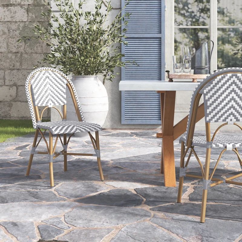 Camila Classic French Stacking Patio Dining Chair (Set of 2) | Wayfair North America