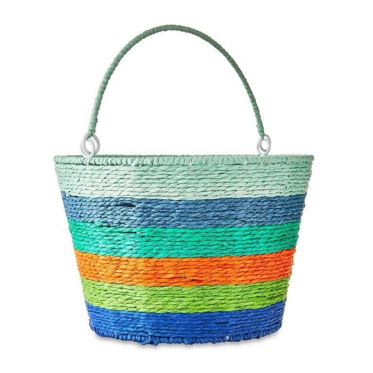 Easter Round Blue Paper Basket, 6.29 in, Way To Celebrate | Walmart (US)