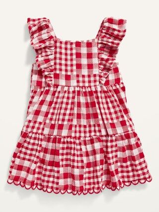 Ruffle-Trim Tiered Gingham Dress for Baby | Old Navy (US)