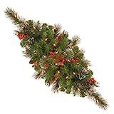 National Tree Company Artificial Christmas Centerpiece | Flocked with Mixed Decorations and LED Ligh | Amazon (US)