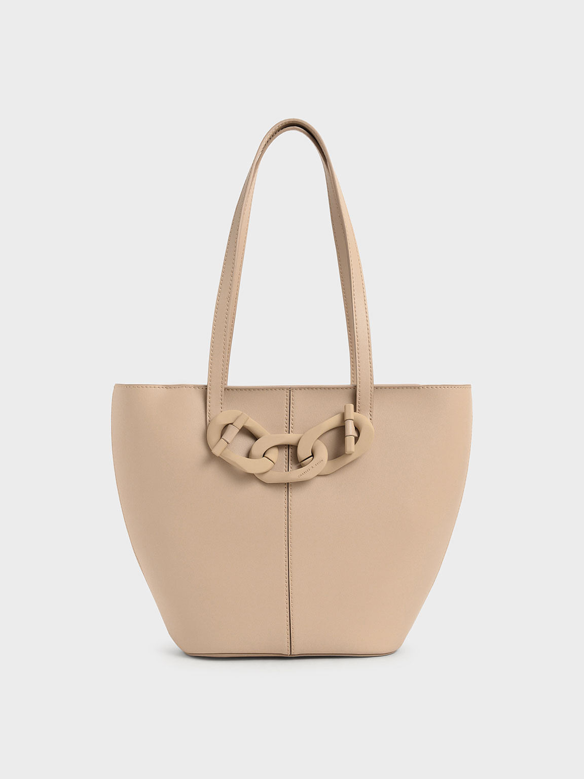 Layla Chain Link Tote Bag
 - Beige | CHARLES & KEITH (US)