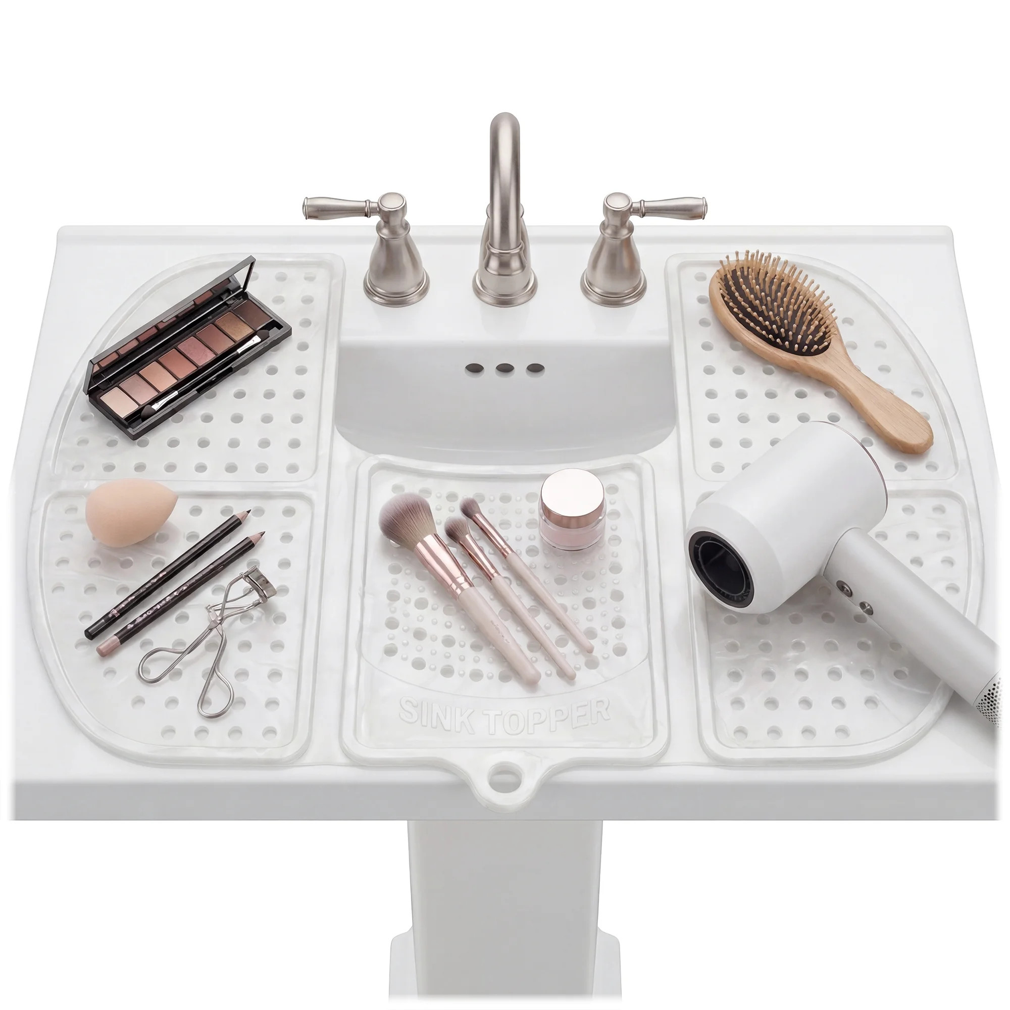 Sink Topper Cover for Bathroom Counter Spaces Organizer Makeup Mat White Large | Walmart (US)