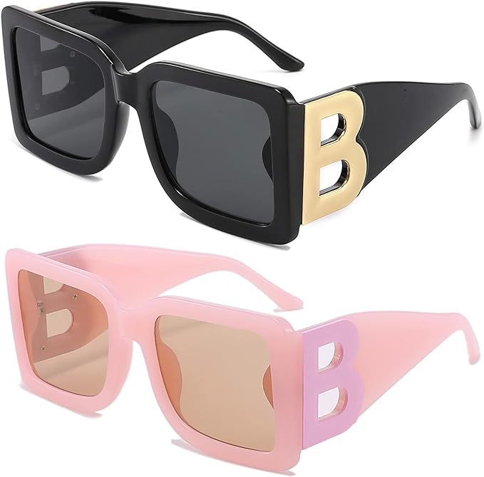 SeeBand Fashion Oversized Square Sunglasses for Women Men Trendy Black Thick Frame Luxury Designe... | Amazon (US)