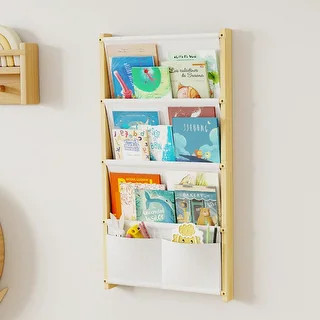 4-Tier Wall Mounted Kids Bookshelf - 16.5"D x 2"W x 31.5"H - Bed Bath & Beyond - 42876452 | Bed Bath & Beyond