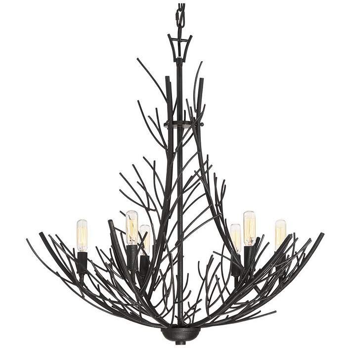 Quoizel Thornhill 26" Marcado Black 6-Light Tree Branch Chandelier - #1T952 | Lamps Plus | Lamps Plus
