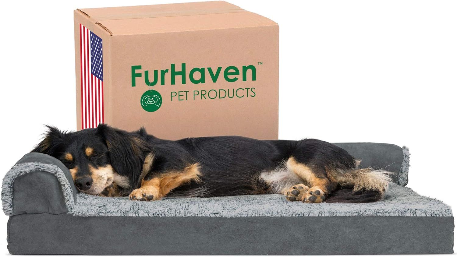 Furhaven Pet - Plush Orthopedic Sofa, Ergonomic Contour Mattress, Self-Warming Hi Lo Cuddler, Cal... | Amazon (US)