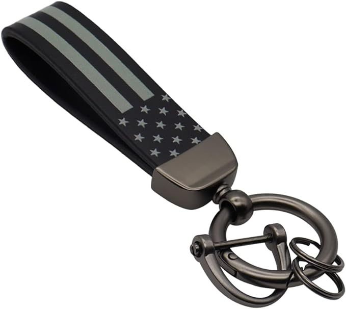 Elegananccy Black American USA Flag Car Keychain with Zinc Alloy Ring Fit for Truck Chevrolet, Fo... | Amazon (US)