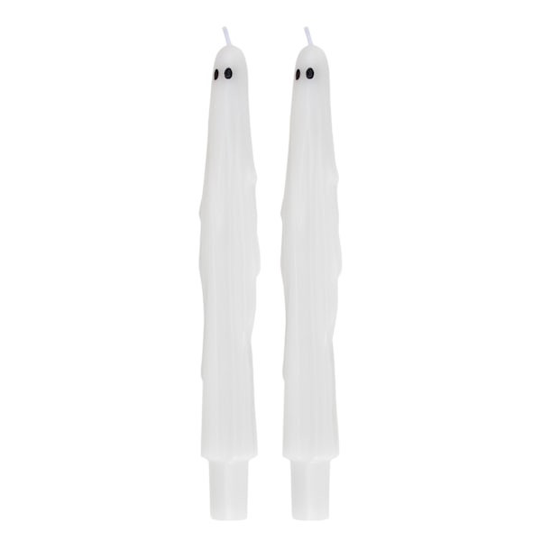 Ghost Shaped Halloween Candles At Home, White, Wax | At Home