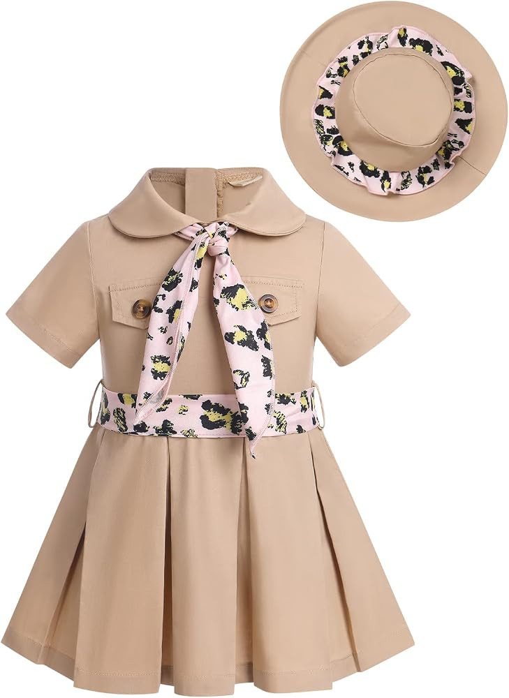 ODASDO Safari Dress for Baby Girls Birthday Party Cake Smash Toddlers Zookeeper Suit Adventure Ex... | Amazon (US)