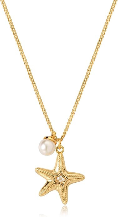 MTMY Gold Starfish Necklace 14K Gold Plated Shell Conch Ocean Pendant Necklace for Women Beach Su... | Amazon (US)