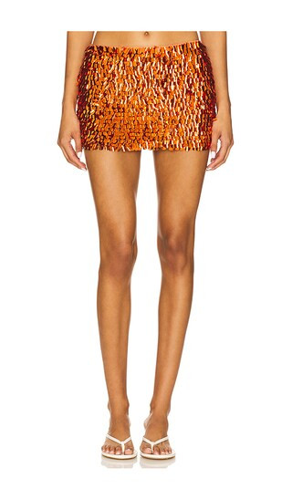 Sequin Mini Skirt in Orange | Revolve Clothing (Global)